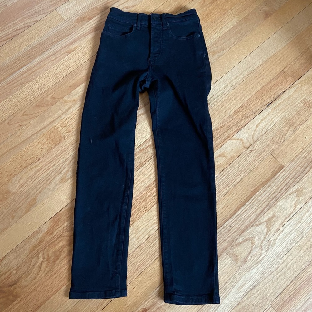 Everlane High Rise Slim Straight Jeans Black Size 27
